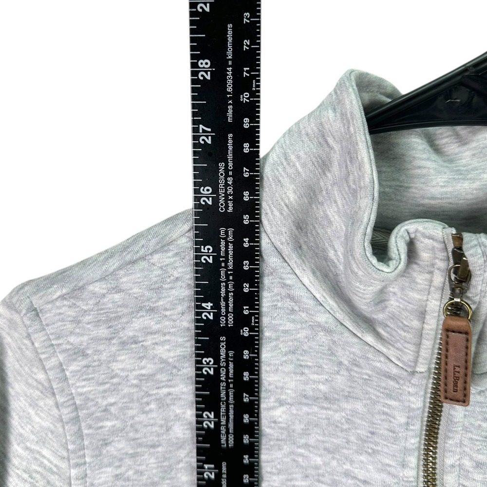 L.L. Bean Women's Quilted Quarter Zip Pullover Sweatshirt Gray Size Small - Picture 9 of 13